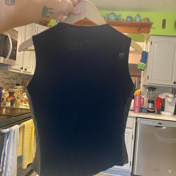 ESPRIT|| Vintage 100%Leather Camisole Blouse, No flaws with a knit back. - Picture 5 of 9